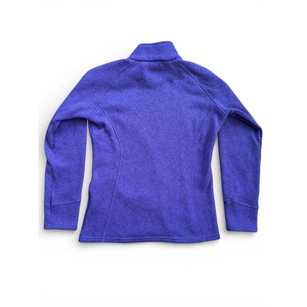 Cabelas Sweater Fleece Pullover Women Large Purple Button Funnel‎ Neck Excellent